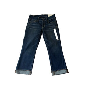 New American Eagle Women's Artist Crop Jeans Size 6 28W Short (0209)